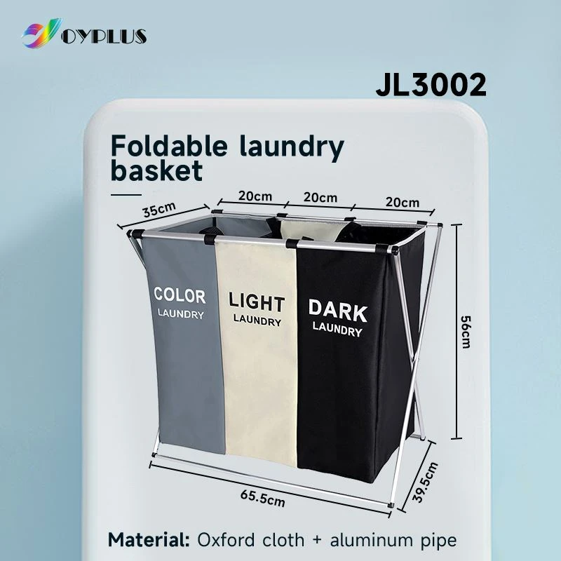 3 Section Printed Laundry Basket